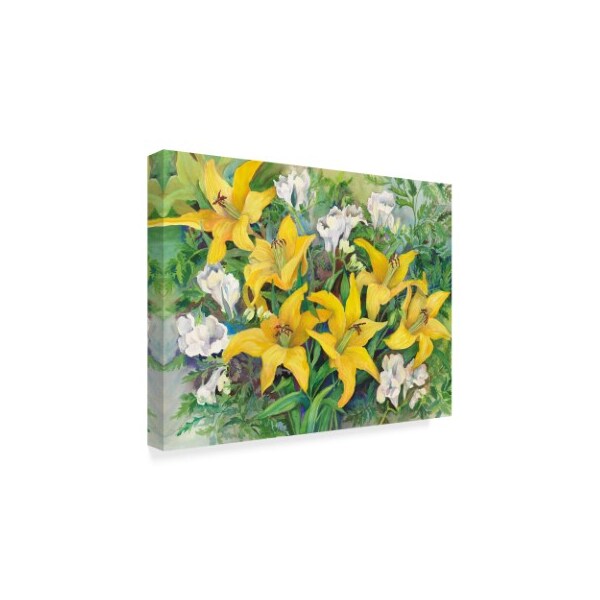 Joanne Porter 'Gold Lilies And Freesia' Canvas Art,18x24